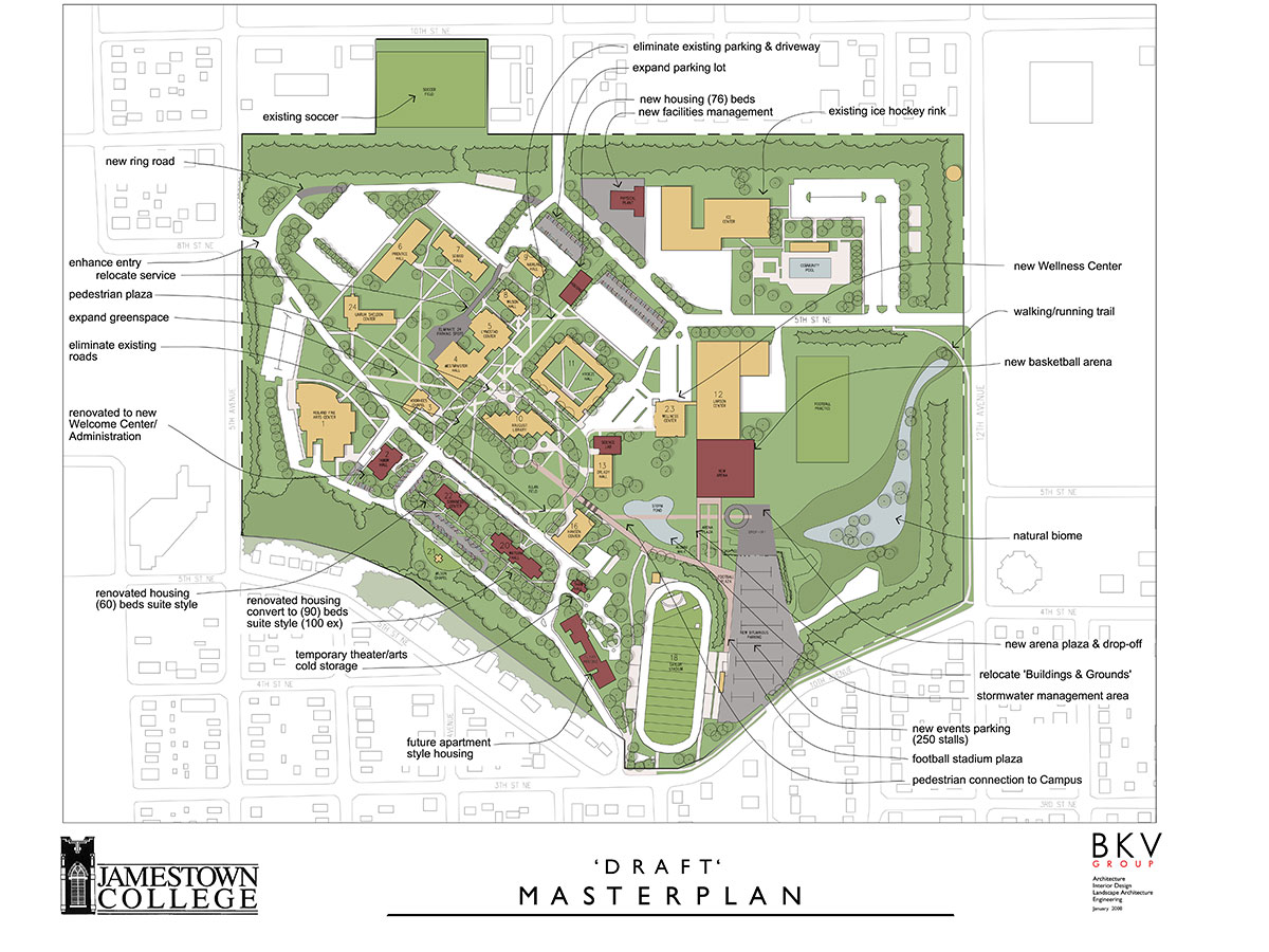 BKV Group created the Jamestown College master plan